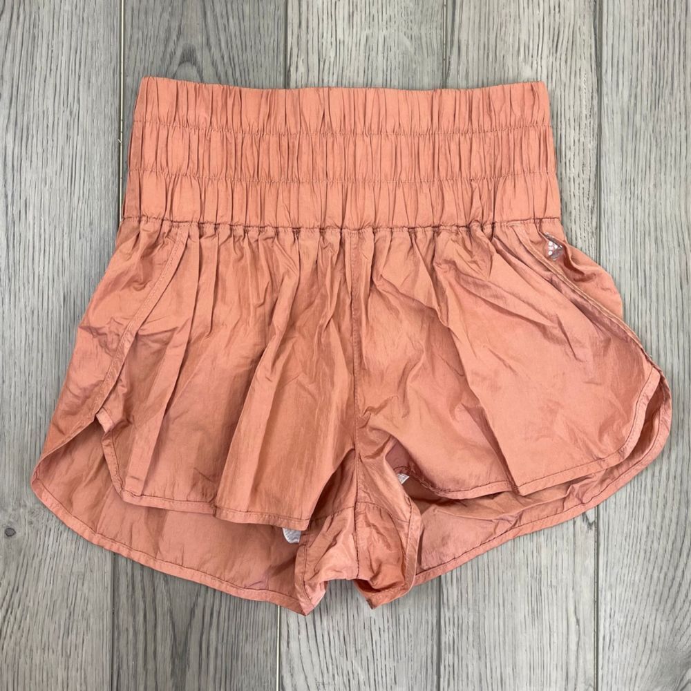 Free People Womens Size M The Way Home Peruvian Walnut Pull On Nylon Shorts Run